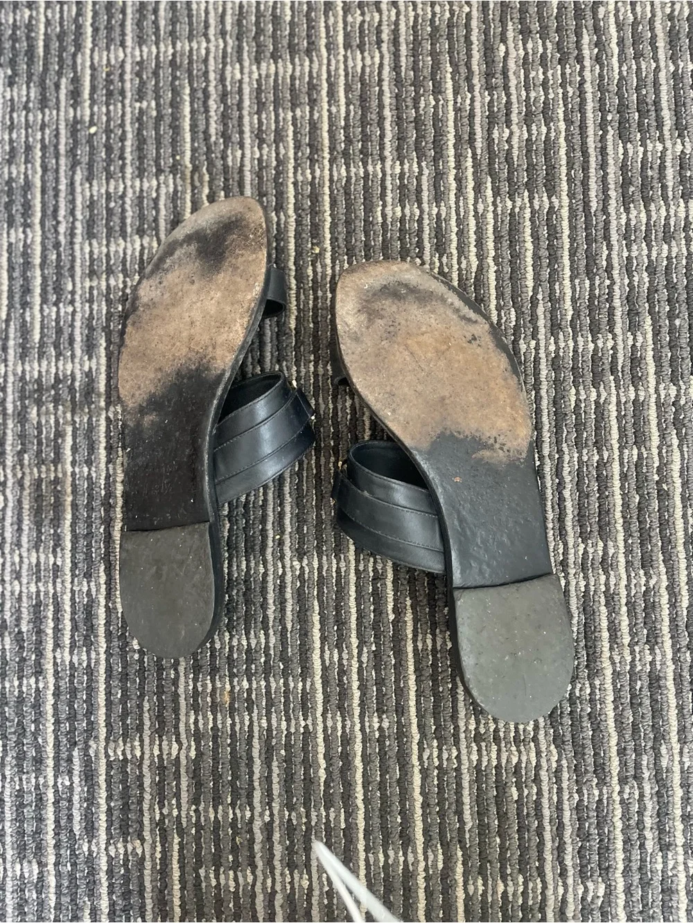 Versace Black Leather Slide Sandals with Gold Medallion